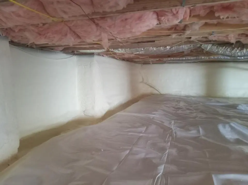 Crawl space encapsulation with closed-cell spray foam for Attic Insulation in Red Hook